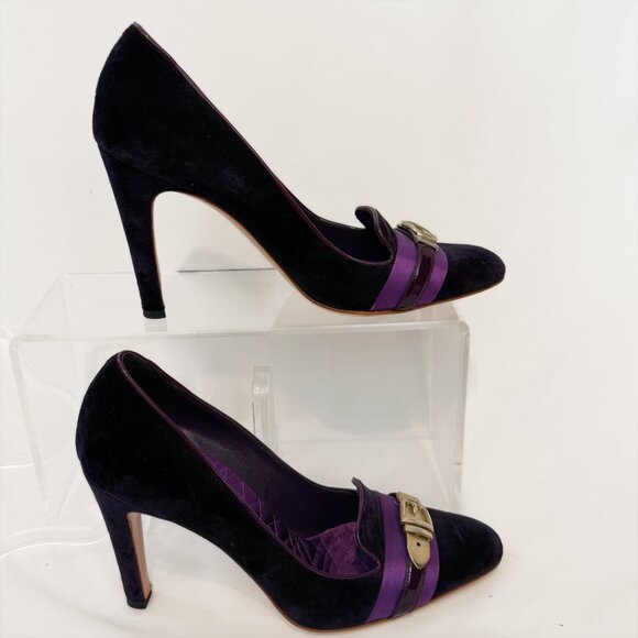 Gucci Purple Velvet Pumps sz 10 - Picture 3 of 13